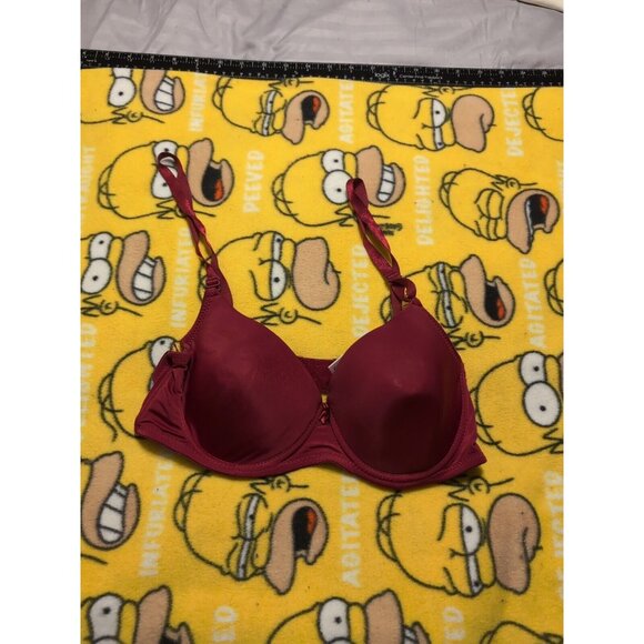 Paris Pink Red Underwired T Shirt Bra Size 38B - Picture 1 of 8